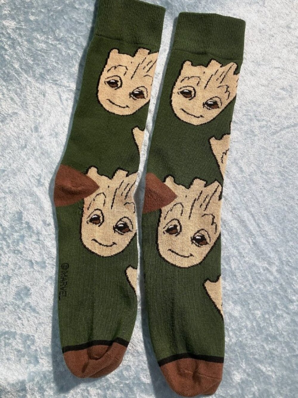 Groot Guardians of the Galaxy Marvel Hunter Green Calf Socks